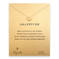 gratitude reminder necklace with gold dipped plumeria