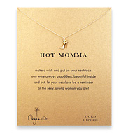 hot momma reminder necklace with gold dipped high heel