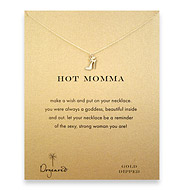 hot momma reminder necklace with gold dipped high heel