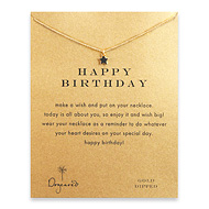 happy birthday teeny star necklace, gold dipped
