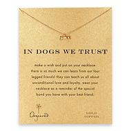 in dogs we trust dog bone necklace, gold dipped