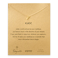 go! arrow necklace, gold dipped