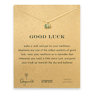 good luck elephant necklace, gold dipped