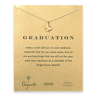 graduation monarch butterfly necklace, gold dipped