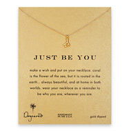 just be you coral branch necklace, gold dipped
