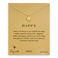 happy buddha necklace, gold dipped