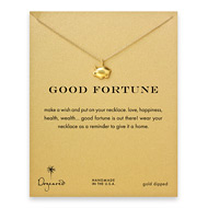good fortune piggy bank necklace, gold dipped
