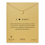 I (heart) you full heart necklace, gold dipped