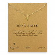 have faith simple cross necklace, gold dipped