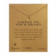 listen to your heart key necklace, gold dipped