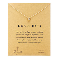 love bug ladybug necklace, gold dipped