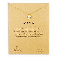 love reminder necklace with gold dipped mini stone heart