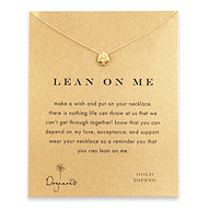 lean on me reminder necklace with gold dipped tree