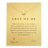lean on me reminder necklace with gold dipped tree