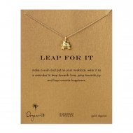 leap for it frog necklace, gold dipped