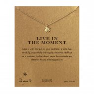 live in the moment sea turtle necklace,  gold dipped