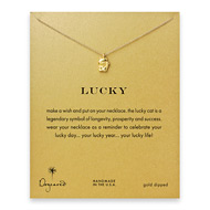 lucky reminder necklace with gold dipped lucky cat