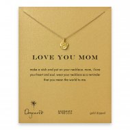 love you mom rose necklace, gold dipped