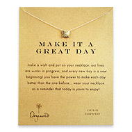 make it a great day reminder necklace with gold dipped butterfly