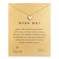 miss me? reminder necklace with gold dipped stone heart