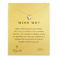 miss me? reminder necklace with gold dipped stone heart