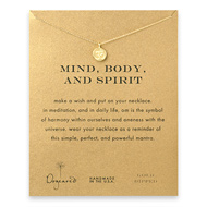 mind body and spirit om symbol necklace, gold dipped