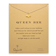 queen bee reminder necklace with gold dipped honey bee
