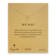 music reminder necklace with gold dipped lyre