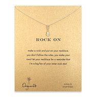 rock on reminder necklace with gold dipped guitar