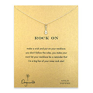 rock on reminder necklace with gold dipped guitar