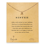 sister wishbone necklace, gold dipped