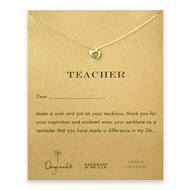 teacher apple necklace, gold dipped