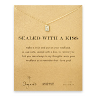 sealed with a kiss envelope necklace, gold dipped