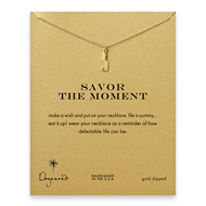savor the moment reminder necklace with gold dipped chef's knife