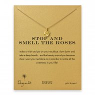 stop and smell the roses, rose necklace, gold dipped