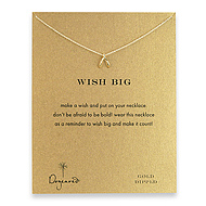 wish big gold dipped wishbone reminder necklace
