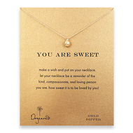 you are sweet reminder necklace with gold dipped strawberry