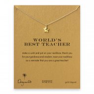 world's best teacher star necklace, gold dipped