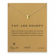you are mighty pyramid necklace, gold dipped