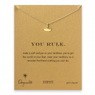 you rule crown necklace, gold dipped