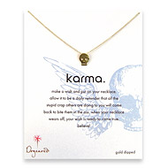 karma reminder necklace with gold dipped skull