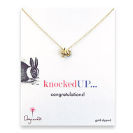 knocked up reminder necklace with gold dipped rabbit