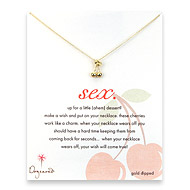 sex reminder necklace with gold dipped cherries