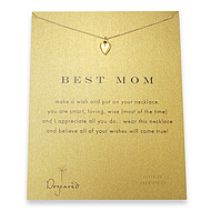 best mom reminder necklace with gold dipped kind heart-18 inch