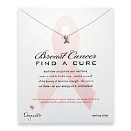 breast cancer find a cure sterling silver reminder necklace with ribbon