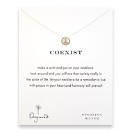 coexist reminder necklace with sterling silver peace sign