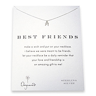 best friends reminder necklace with sterling silver teeny angel wings