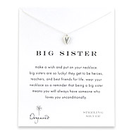 big sister reminder necklace with sterling silver kind heart