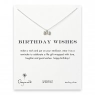 birthday wishes ribbon bow necklace, sterling silver