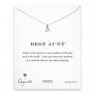 best aunt happy heart necklace, sterling silver